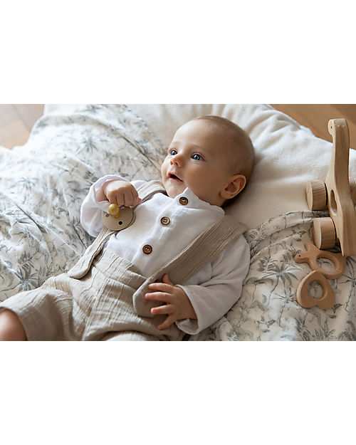 Bamboom Camicia Manica 3/4 con Bottoni - Bianco - Fibra di Bambù Traspirante Morbida e delicata! Camicie_