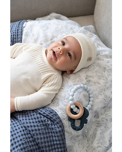 Bamboom Cappellino Bebé Invernale - Bianco - Cotone e Bambú Cappelli Neonato