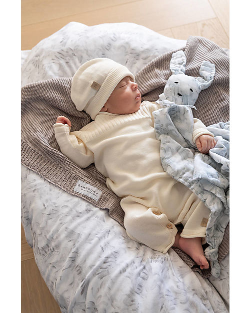 Bamboom Cappellino Bebé Invernale - Bianco - Cotone e Bambú Cappelli Neonato