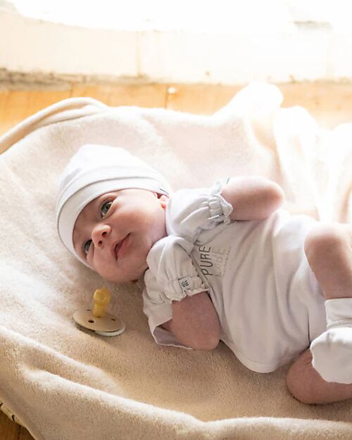 Bamboom Cappellino Neonato - Bianco - Fibra di Bambù Cappelli Neonato