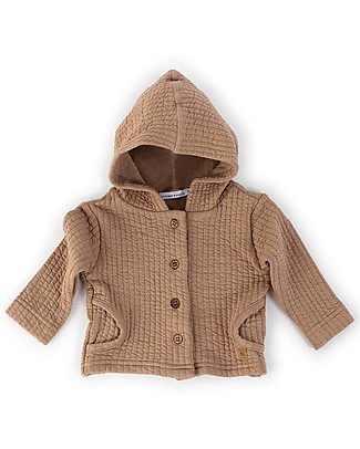Bamboom Cardigan a Coste con Cappuccio - Cammello - Bambù e Cotone Cardigan
