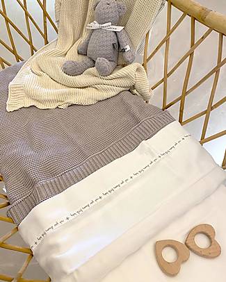 Bamboom Coperta Culla Fatta a Maglia - 75 x 100 cm - Grigio - 100% Bambù Bio Swaddle di Mussola
