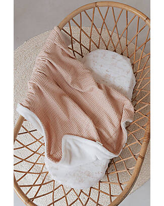 Bamboom Coperta Lettino Goffrato - 140 x 110 - Nude Pink - Bamboo Organico  + Spugna Peluche unisex (bambini)