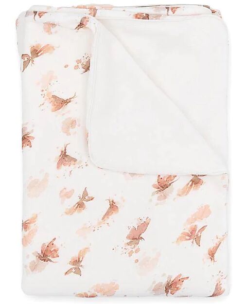 Bamboom Coperta Culla - Jersey Print - 100 x 75 cm - Farfalle - Bambù e Cotone + Spugna Peluche Coperte
