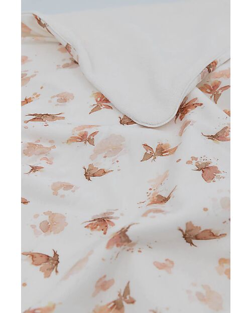 Bamboom Coperta Culla - Jersey Print - 100 x 75 cm - Farfalle - Bambù e Cotone + Spugna Peluche Coperte