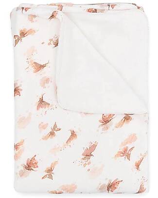 Bamboom Coperta Culla - Jersey Print - 100 x 75 cm - Farfalle - Bambù e Cotone + Spugna Peluche Swaddle di Mussola