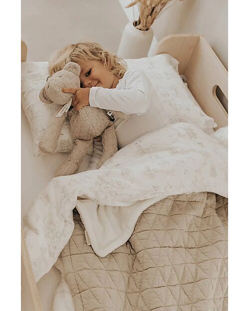 Bamboom Coperta Lettino Wrinkled - 140 x 110 - Grigio Perla - Bamboo Organico + Spugna Peluche Lenzuola e Federe