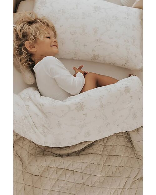 Bamboom Coperta Lettino Wrinkled - 140 x 110 - Grigio Perla - Bamboo Organico + Spugna Peluche Lenzuola e Federe