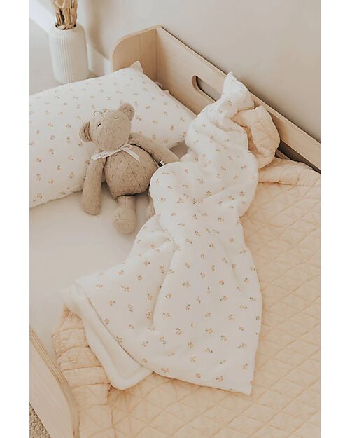 Bamboom Coperta Lettino Wrinkled - 140 x 110 - Water Peach - Bamboo Organico + Spugna Peluche Lenzuola e Federe