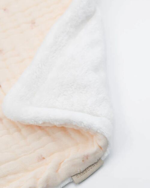 Bamboom Coperta per Culla 75x100 + Lato in Peluche - Rosa - in Viscosa di Bambù e Cotone Organico Coperte