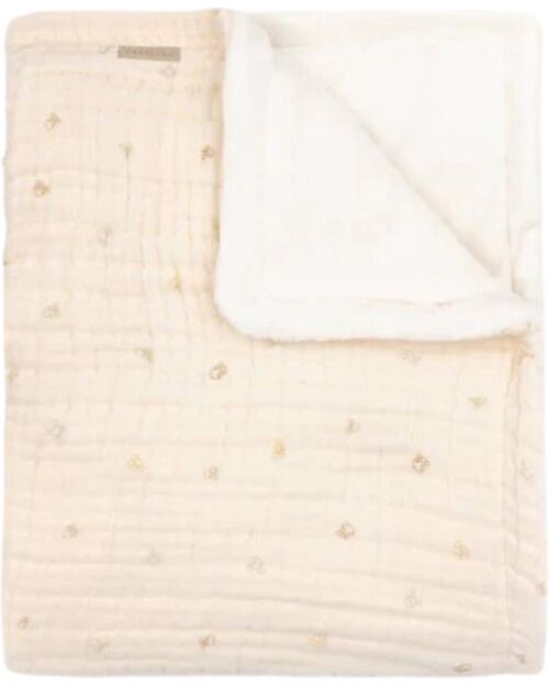 Bamboom Coperta per Lettino 100X150 + Lato in Peluche - Animal Friends - in Viscosa di Bambù e Cotone Organico Coperte