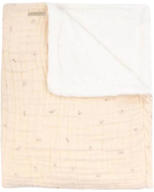 Bamboom Coperta per Lettino 100X150 + Lato in Peluche - Olives Pink - in Viscosa di Bambù e Cotone Organico Coperte