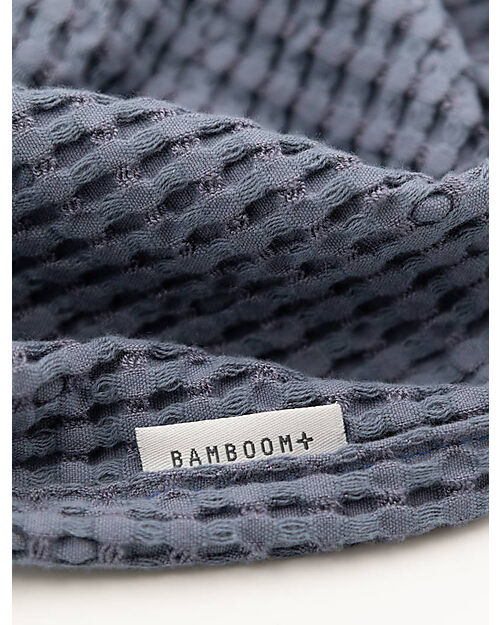 Bamboom Copertina per Neonato - 75x100 cm - Goffrato - Jeans Blu - Bambù e Cotone Bio Swaddle di Mussola