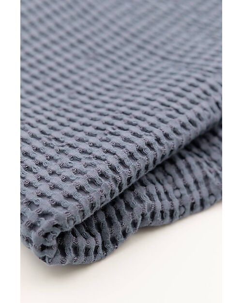 Bamboom Copertina per Neonato - 75x100 cm - Goffrato - Jeans Blu - Bambù e Cotone Bio Swaddle di Mussola