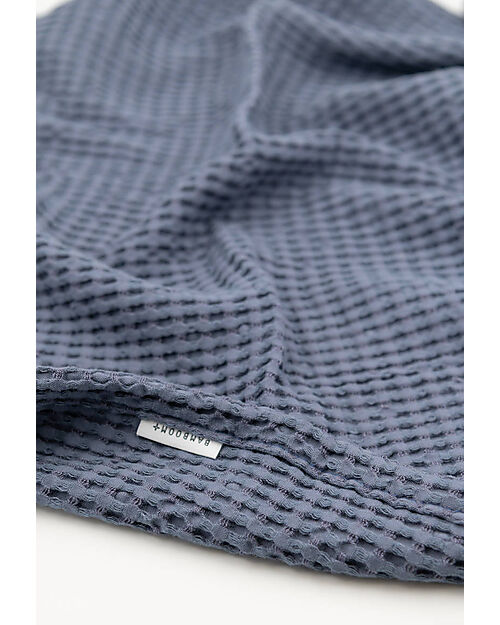 Bamboom Copertina per Neonato - 75x100 cm - Goffrato - Jeans Blu - Bambù e Cotone Bio Swaddle di Mussola