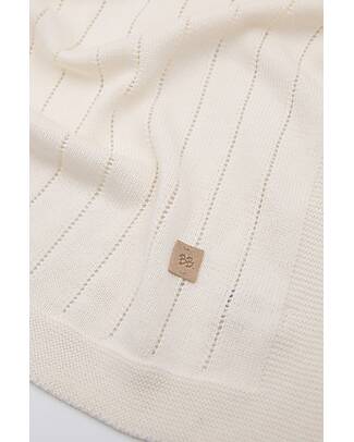 Bamboom Copertina Righe Knitted - Bianco - 75x100 cm - Bambù Bio Swaddle di Mussola