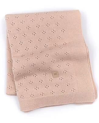 Bamboom Copertina Traforata Knitted - Rosa - 75x100 cm - Bambù Bio Swaddle di Mussola