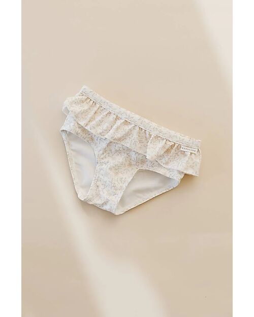 Bamboom Costume Bimba - Fiori - Crema - con Volant - UV50+ Costumi Due Pezzi