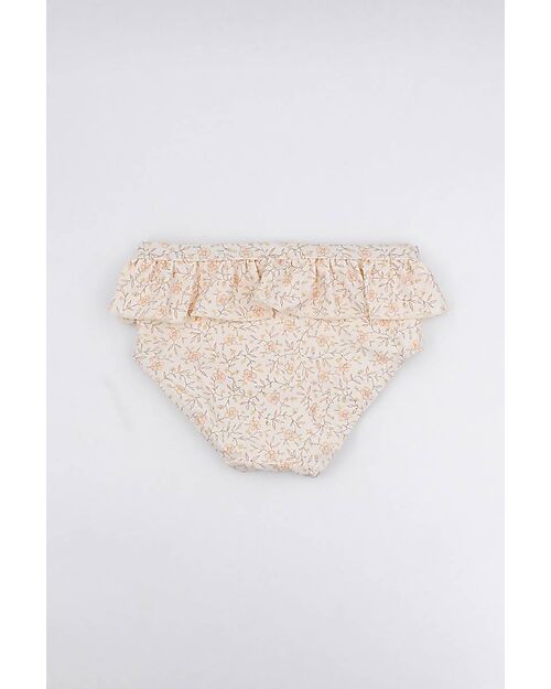 Bamboom Costume Bimba - Fiori - Crema - con Volant - UV50+ Costumi Due Pezzi