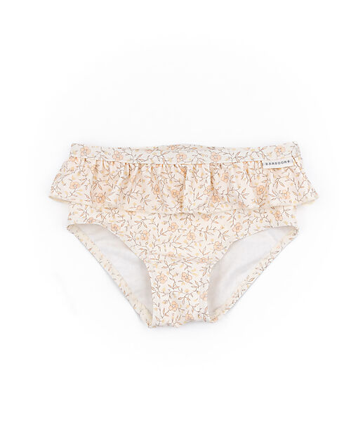 Bamboom Costume Bimba - Fiori - Crema - con Volant - UV50+ Costumi Due Pezzi