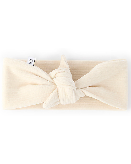 Bamboom Fascia Capelli a Coste - Bianco Latte - Bambù Accessori per Capelli