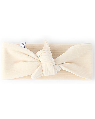 Bamboom Fascia Capelli a Coste - Bianco Latte - Bambù Fermacapelli