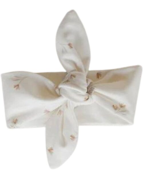 Bamboom Fascia per Capelli con Nodo - Bianco con Stampa a Fiori - con Fibra di Bambù Organico Accessori per Capelli