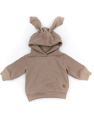 Bamboom Felpa con Orecchie - Sabbia - Cotone e Bambù Certificato Oeko-Tex Felpe