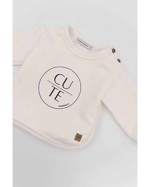 Bamboom Felpa Cute - Panna - Bambù e Cotone Organico Felpe