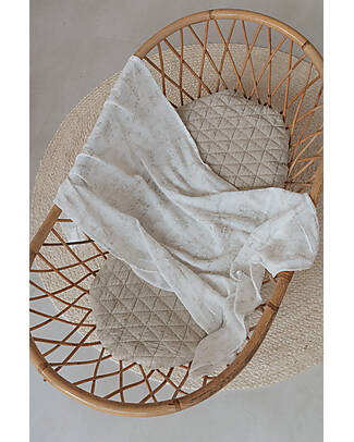 Bamboom Lenzuola per Culla/Carrozzina + Federa - Grigio Perla - 75 x 100 cm - Bambù e Cotone Biologici Biancheria Culla