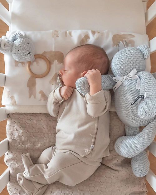 Bamboom Lenzuola per Culla/Carrozzina + Federa - Orso - 75 x 100 cm - Bambù e Cotone Biologici Biancheria Culla