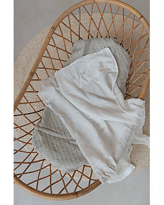 Bamboom Lenzuola per Culla/Carrozzina + Federa - White Sleepy - 75 x 100 cm - Bambù e Cotone Biologici Biancheria Culla