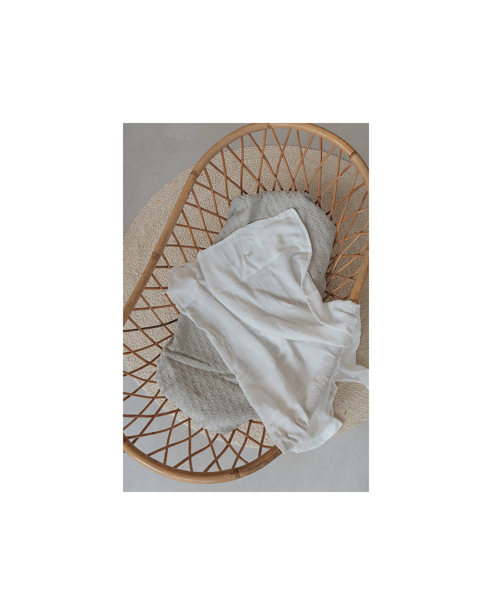 Bamboom Lenzuola per Lettino 110x140 cm e Federa - White Sleepy