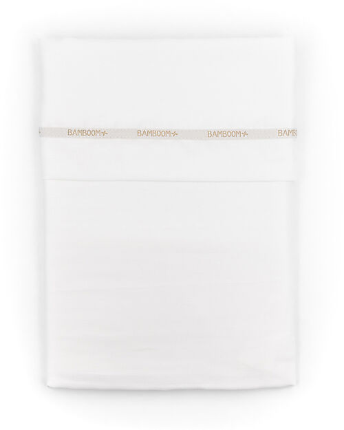 Bamboom Lenzuolo per Culla e Carrozzina 75x100 cm - con Federa - Bianco Biancheria Culla