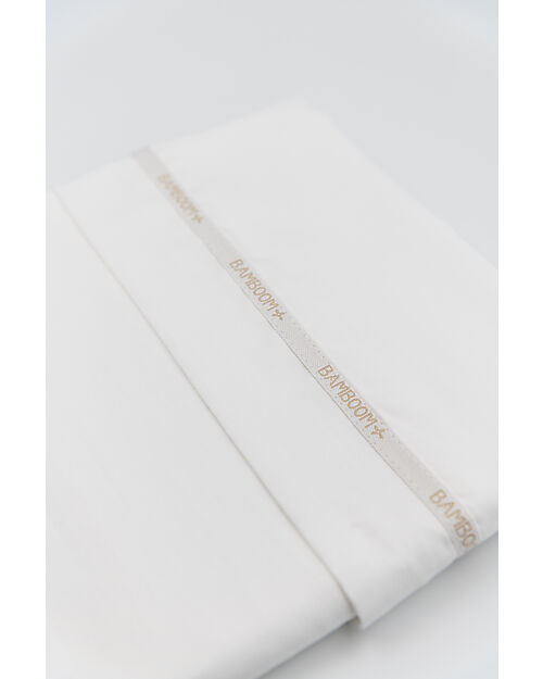 Bamboom Lenzuolo per Culla e Carrozzina 75x100 cm - con Federa - Bianco Biancheria Culla