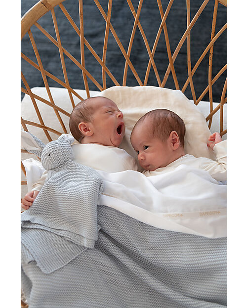 Bamboom Lenzuolo per Culla e Carrozzina 75x100 cm - con Federa - Bianco Biancheria Culla