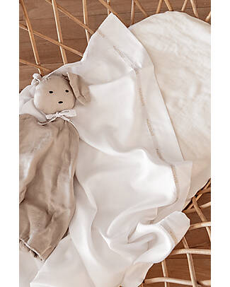 Bamboom Lenzuolo per Culla e Carrozzina 75x100 cm - con Federa - Bianco Lenzuola e Federe