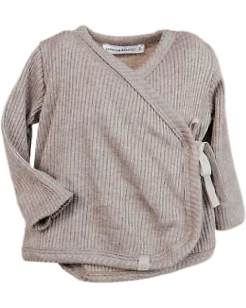 Bamboom Maglia Cardigan con Apertura ad Incrocio - Cammello - con Bambù e Fibre Naturali Cardigan