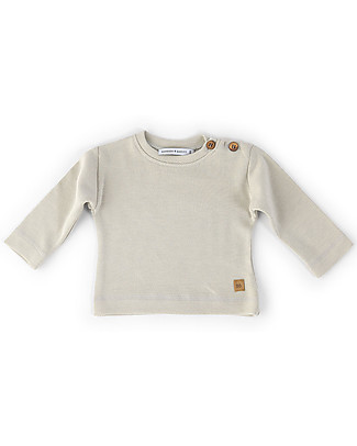Bamboom Maglia con Bottoni - Grigio Chiaro - Bambù Maglie Manica Lunga