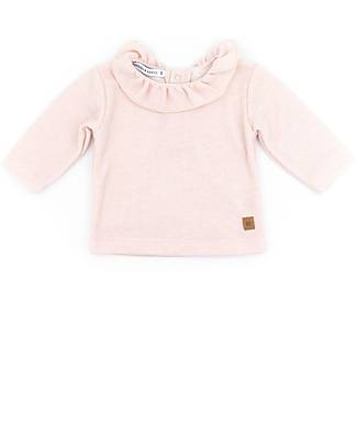 Bamboom Maglia con Collo Rouches - Roses - Cotone e Bambù Certificato Oeko-Tex Maglioni