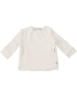 Bamboom Maglia Maniche Lunghe Bèbè Incrociata Pure - Panna - Bambù Bio Elasticizzato Maglie Manica Lunga