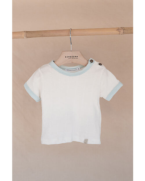 Bamboom Maglietta Maniche Corte - Bi-colore - Water Petrol - Bambù e Cotone Bio T-shirt