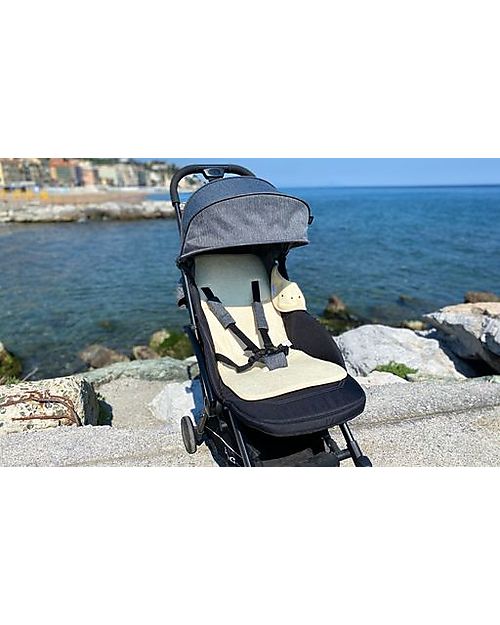 Bamboom Materassino Copriseduta Air n Go per Passeggino e Seggiolino Auto - Grigio - 100% Bambù Organico Accessori Vari
