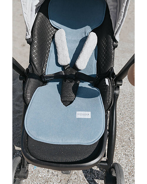 Bamboom Materassino Universale Copriseduta per Passeggino Air n Go - Blu - 100% Bambù Organico Materassini e Riduttori