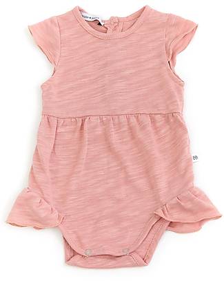 Bamboom Pagliaccetto con Maniche Volant - Rosa - Fibra di Bambù Traspirante Morbida e delicata! Salopette
