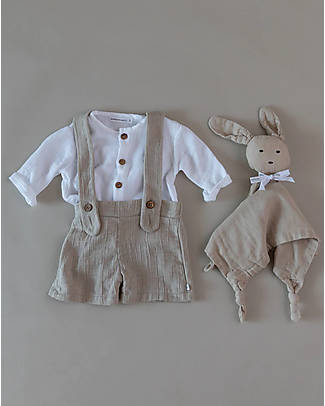 Bamboom Pantaloncino con Bretelle - Cammello - Fibra di Bambù Traspirante Morbida e delicata! Pantaloni Corti