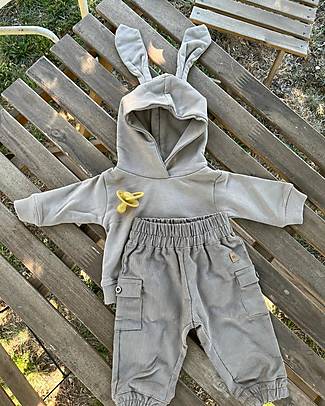 Bamboom Pantaloncino con Tasche - Sabbia - Velluto di Cotone e Bambù Certificato Oeko-Tex Pantaloni Lunghi