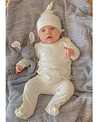 Bamboom Pantaloni Bèbè con Piedi Pure - Panna - Bambù Bio Elasticizzato Pantaloni Lunghi