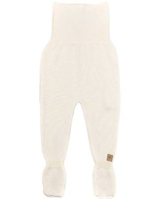 Bamboom Pantaloni Lunghi in Maglia con Piedi - Bianco - Cotone e Bambú Pantaloni Lunghi