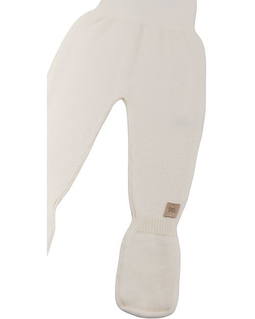 Bamboom Pantaloni  Lunghi in Maglia con Piedi - Bianco - Cotone e Bambú Pantaloni Lunghi